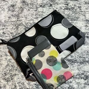 Polka Dot Pouch and Card Holder Set